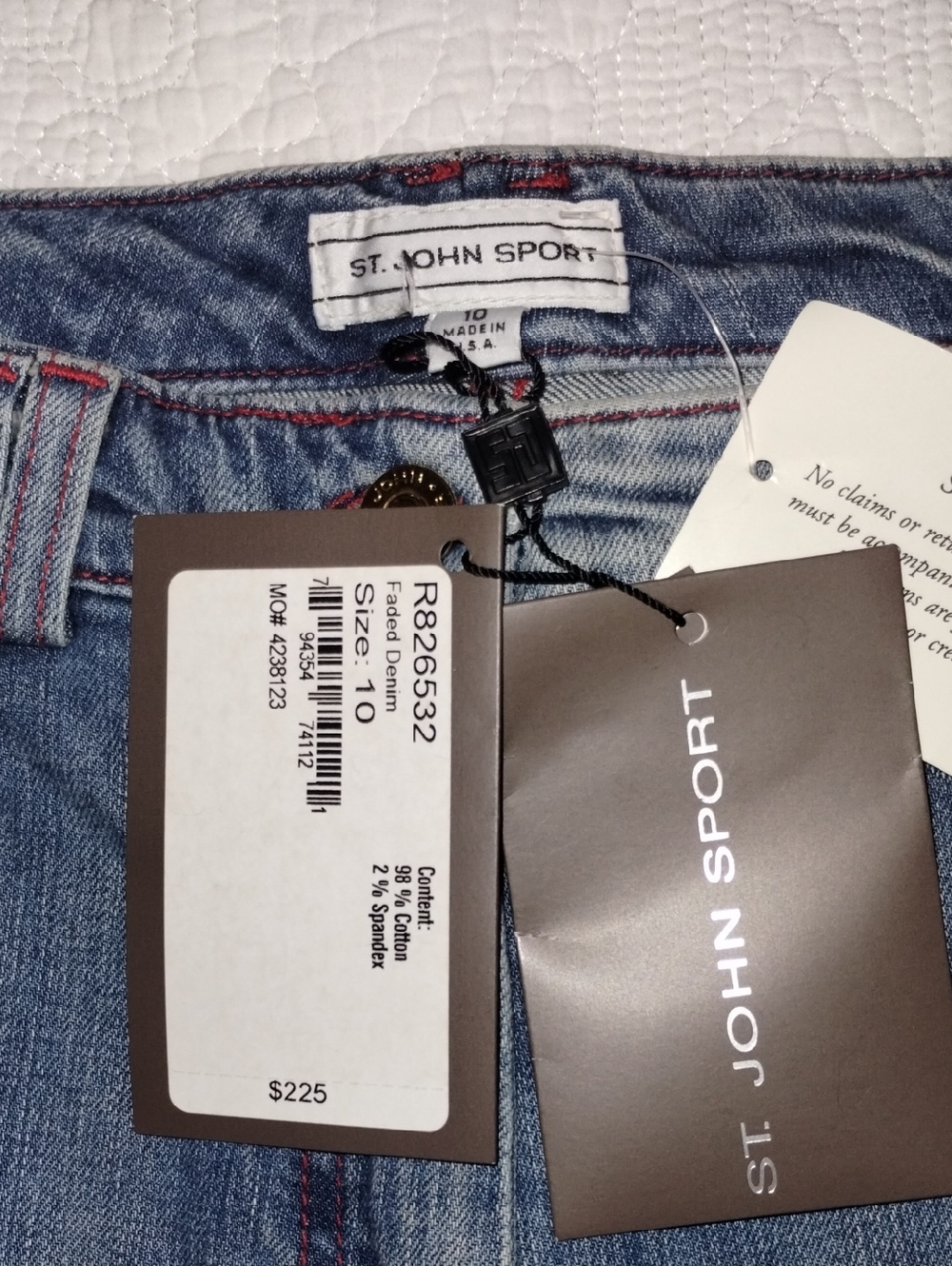 St. John Sport Faded Blue Denim Jeans Size 10